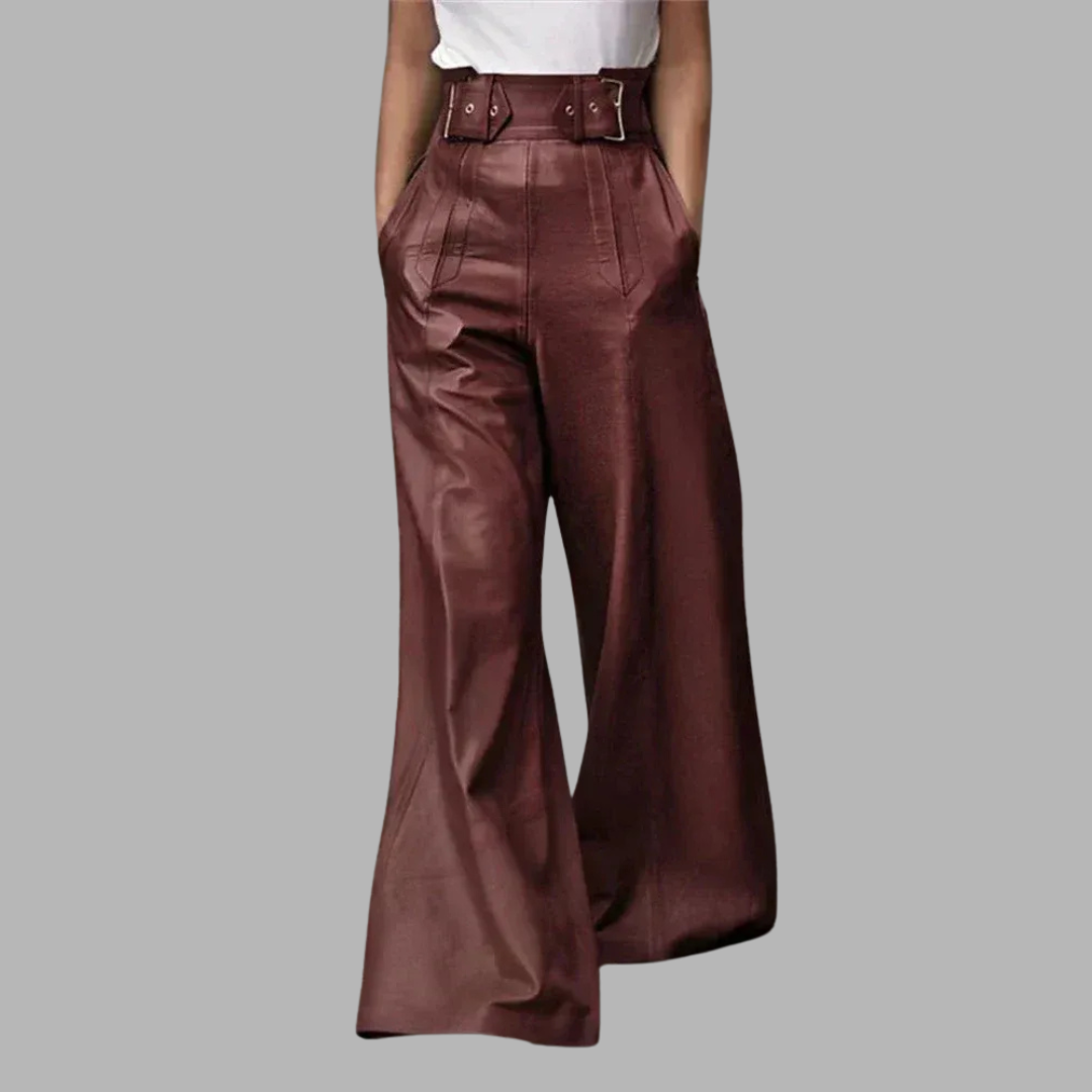 Alina | Vide ben faux skinnbukser med plisserte lommer