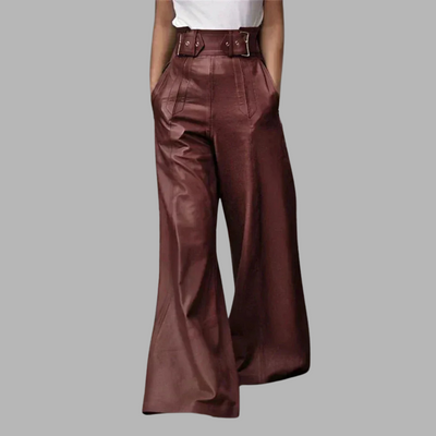 Alina | Vide ben faux skinnbukser med plisserte lommer