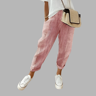 Vår | Elegante stripete linbukser