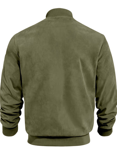 Lars | Retro Herrejakke i Semsket Lær-utseende