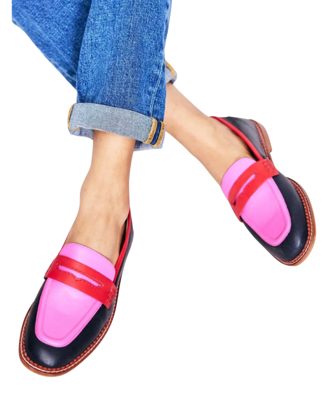 Lunessa | Svarte mokkasiner med fargede detaljer