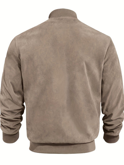 Lars | Retro Herrejakke i Semsket Lær-utseende