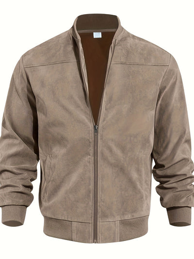 Lars | Retro Herrejakke i Semsket Lær-utseende