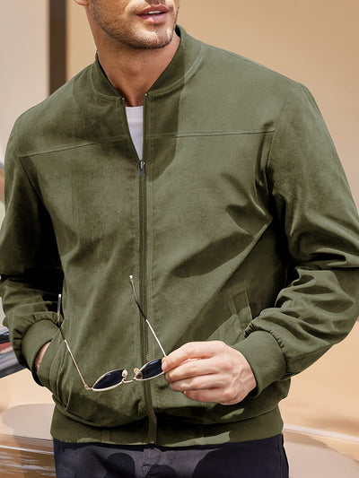 Lars | Retro Herrejakke i Semsket Lær-utseende