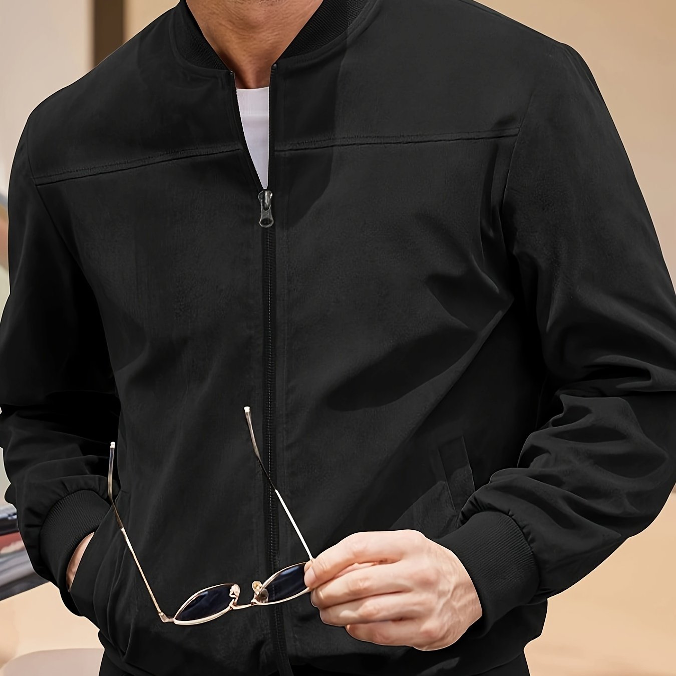 Lars | Retro Herrejakke i Semsket Lær-utseende