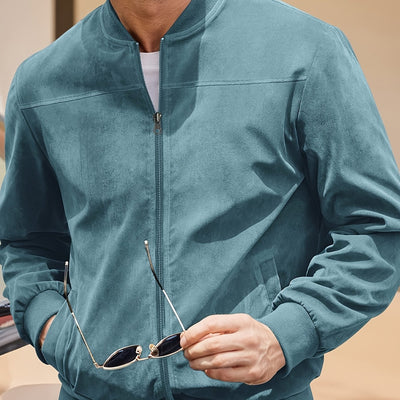 Lars | Retro Herrejakke i Semsket Lær-utseende