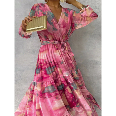 Anne lise | Plisserte V-hals maxi-kjole