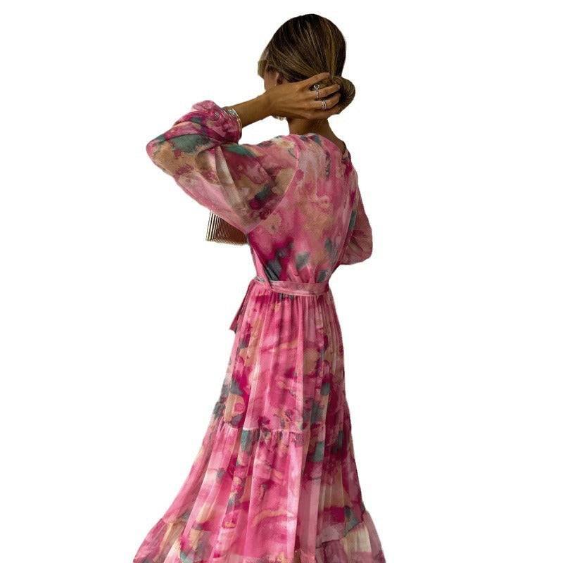 Anne lise | Plisserte V-hals maxi-kjole