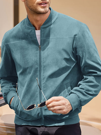 Lars | Retro Herrejakke i Semsket Lær-utseende